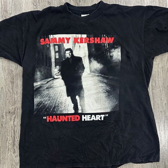 Vintage Sammy Kershaw Haunted Heart 1993 Tour Country Music Shirt Size L Single - Picture 1 of 9